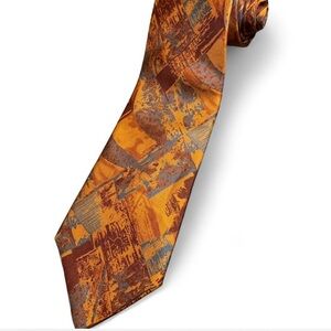 Elegant Orange Patterned Fendi Men's Tie